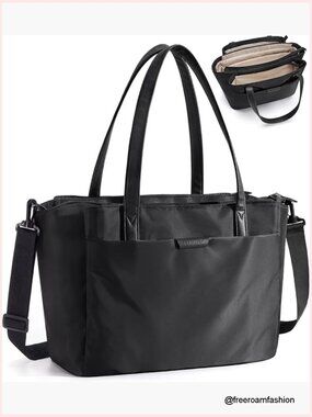 Large Tote Bag with Laptop Compartment, Work Travel Handbag, Crossbody Shoulder